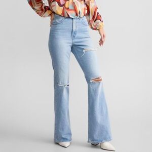 Levi's '70s High Flare Distressed High-Rise Denim Jeans